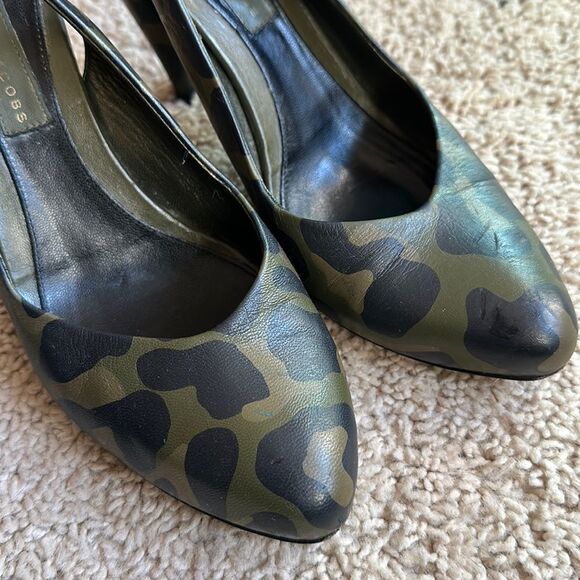 MARC JACOBS HEELS CAMO SLINGBACK PUMPS LEATHER MADE IN ITALY SIZE 39 - Picture 6 of 16